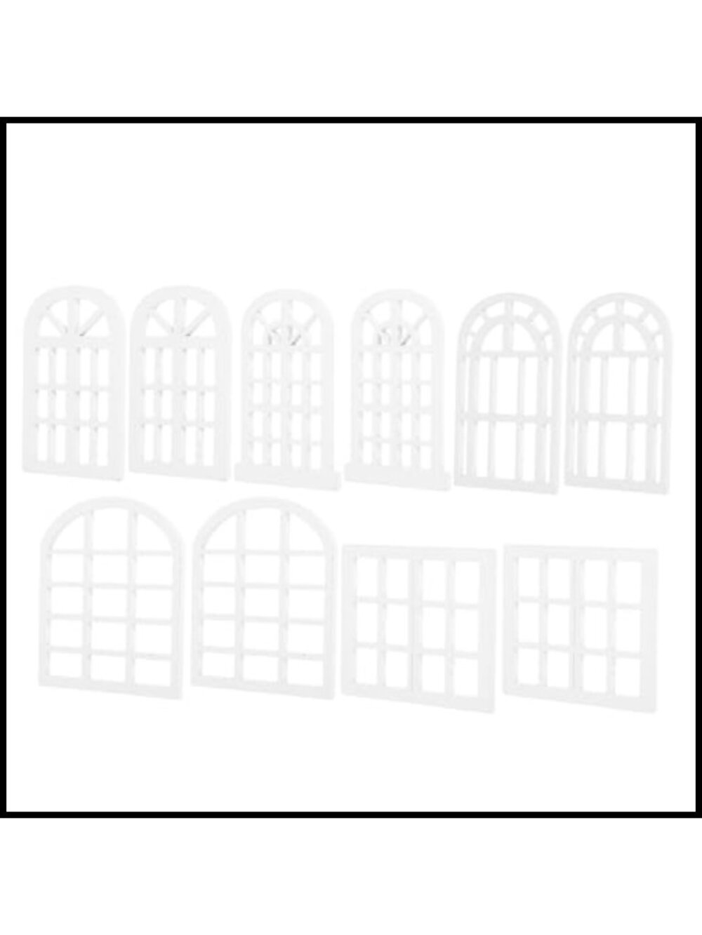 10 Pack 1:12 Scale Mini Wooden Window Frames for Dollhouse DIY